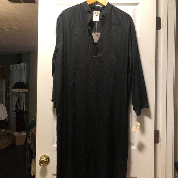 Louis feraud women's new black 100%linen dress  size: 12 - Picture 2 of 6